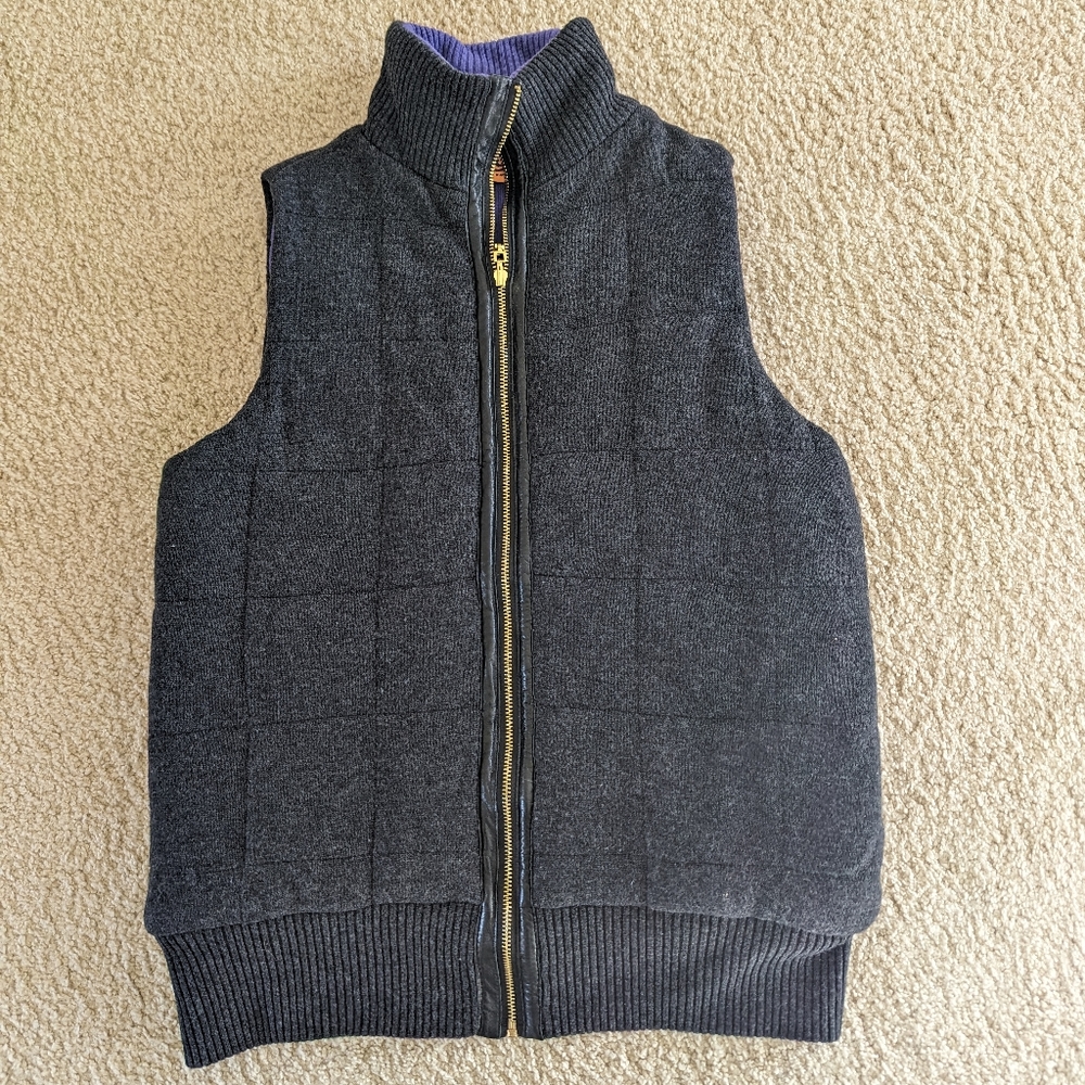 Tory Burch Wool Cashmere Zip Sweater Vest size XS